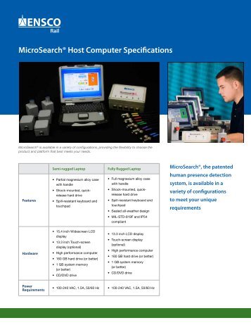 Host Computer Specifications (PDF) - ENSCO, Inc.