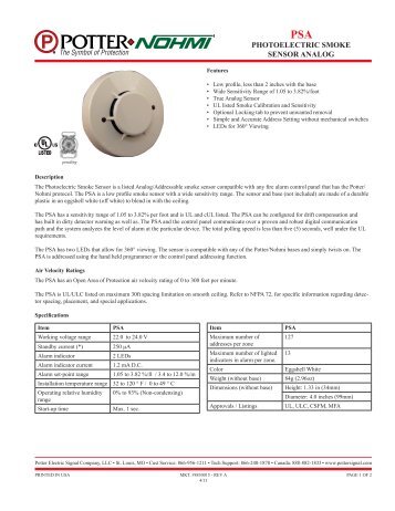 Photoelectric Smoke SenSor AnAlog - DWG