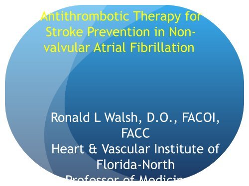 Antithrombotic Therapy for Stroke Prevention in ... - Fomadistrict2.com