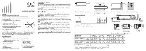 Assembly Instructions induSENSOR LVDT sensor ... - Micro-Epsilon