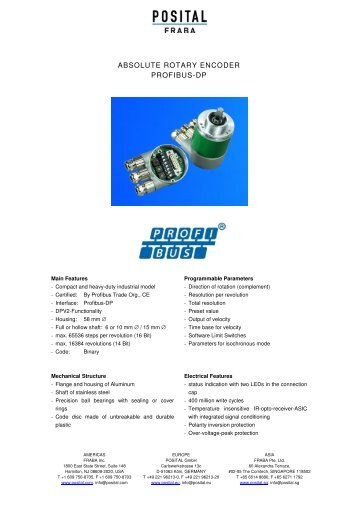 ABSOLUTE ROTARY ENCODER PROFIBUS-DP