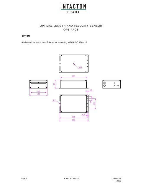 OPTICAL LENGTH AND VELOCITY SENSOR OPTIPACT