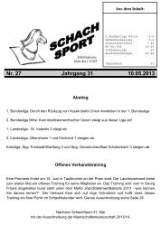 SchachSport Nr. 27-31 - Schach Landesverband OberÃ¶sterreich