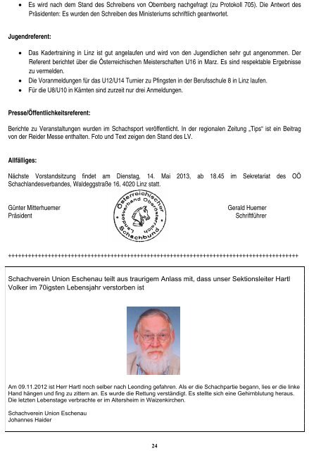 SchachSport Nr. 27-31 - Schach Landesverband OberÃ¶sterreich