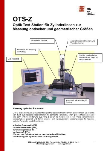 OTS-Z Optik Test Station für Zylinderlinsen zur Messung ... - OEG