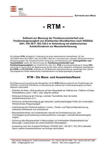 RTM - Die Mess- und Auswertesoftware - OEG