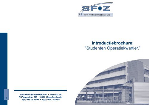 Introductiebrochure: âStudenten Operatiekwartier.â - Sfz.be