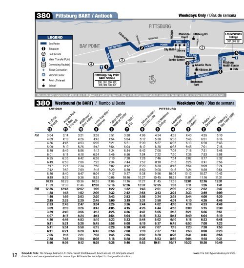 Tri Delta Transit Map 380 Pittsburg Bart / Antioch Pittsburg Bart ... - Tri Delta Transit