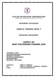 supply of heat exchanger channel box - Ceylon Petroleum Corporation