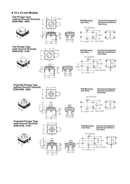 Omron B3W-4050 datasheet - Octopart