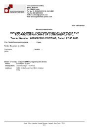 TENDER DOCUMENT FOR PURCHASE OF: JOBWORK FOR ...