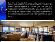 Great Selection of Homes for Sale in Deer Valley