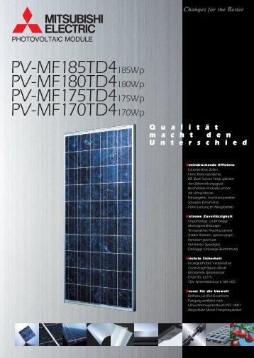 PV-MF185TD4185Wp PV-MF180TD4180Wp PV-MF175TD4175Wp ...