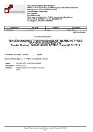 TENDER DOCUMENT FOR PURCHASE OF: BLANKING PRESS ...