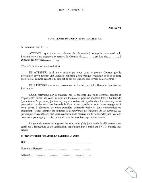 Invitation Ã  soumissionner (RFP) - Procurement Notices