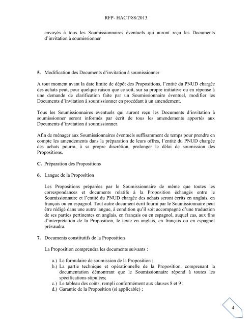 Invitation Ã  soumissionner (RFP) - Procurement Notices