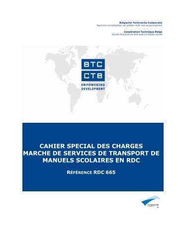 CAHIER SPECIAL DES CHARGES MARCHE DE ... - mediacongo.net