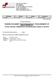 TENDER DOCUMENT FOR PURCHASE OF: PROCUREMENT OF ...