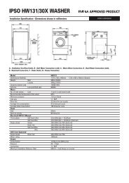 to down load Installation specification for ipso HW131 - Laundry ...