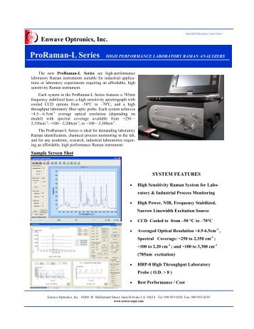 ProRaman-L Series HIGH PERFORMANCE ... - Biofotonica