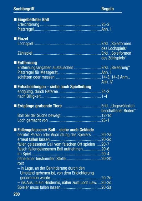 Offizielle Golfregeln