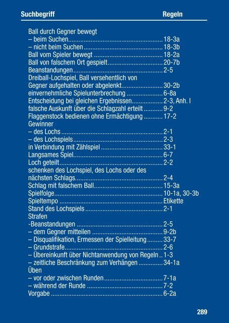 Offizielle Golfregeln