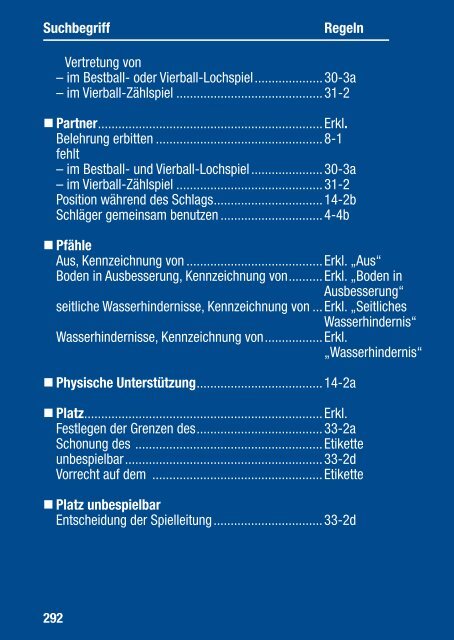 Offizielle Golfregeln