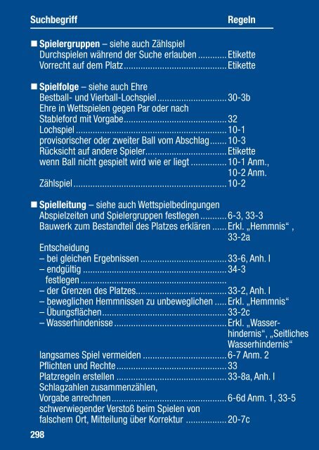 Offizielle Golfregeln