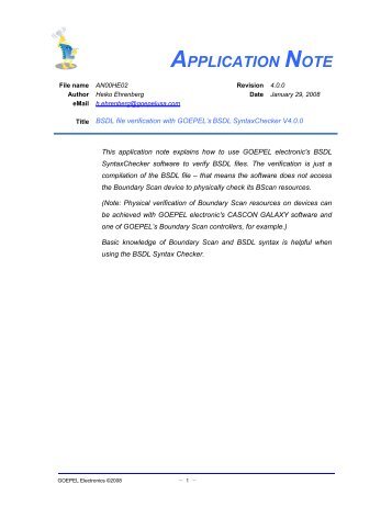APPLICATION NOTE - Goepel Electronic
