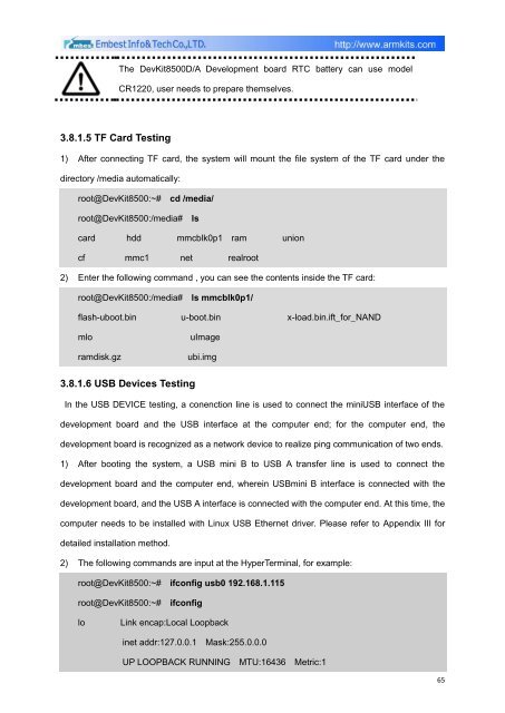 DevKit8500D/A User Manual - DMCS Pages for Students
