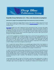 Deep Blue Group Publications LLC : 4 Tips a oke okonomisk ansvarlig barn