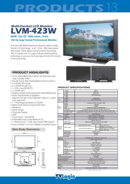 Multi-Format HD/SD-SDI input LCD Monitors - Postium