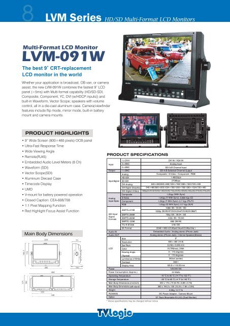 Multi-Format HD/SD-SDI input LCD Monitors - Postium