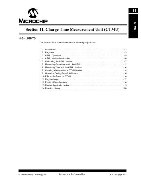 Explain Ctmu Section 11. Charge Time Measurement Unit (CTMU)