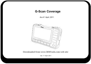 G-Scan Coverage - OEMTools.com
