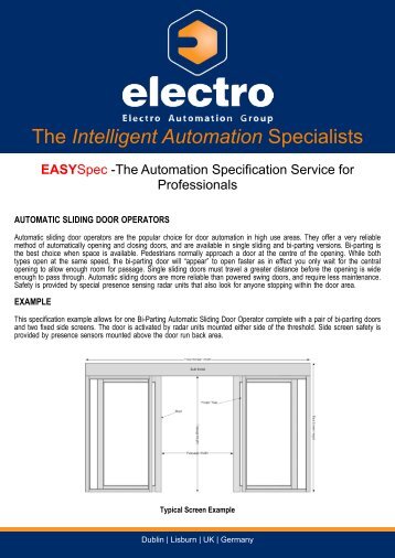 EASYSpec Automatic Sliding Doors - Electro Automation Group ...
