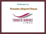 Airport Limo Transfers in Toronto- Stylish Pick-up and Drop-Off Service to and from the Airport