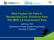 Risk Factors for Falls in Residential Care: Evidence from RAI MDS ...