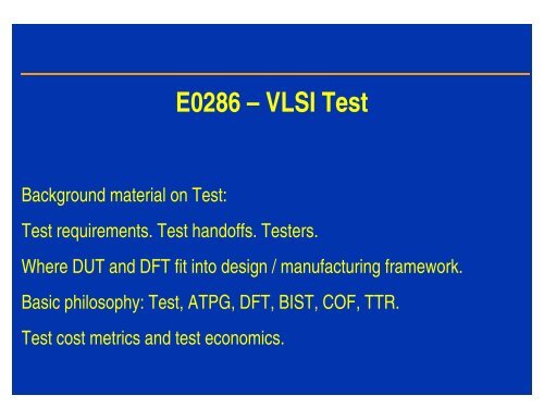 E0286 â VLSI Test VLSI Test