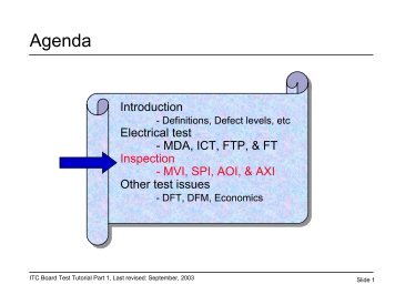 Agenda - Board Test Workshop Home Page