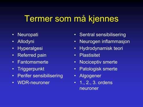 Klinisk smerte-utredning, 9. semester, Ørstavik