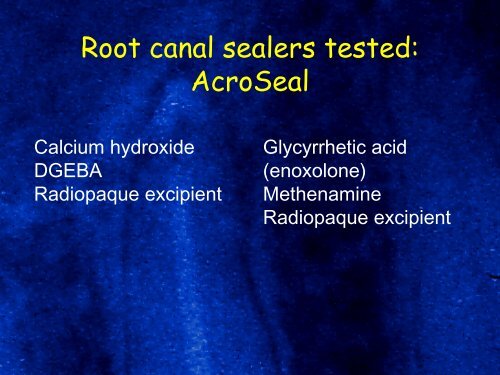 Root canal sealers