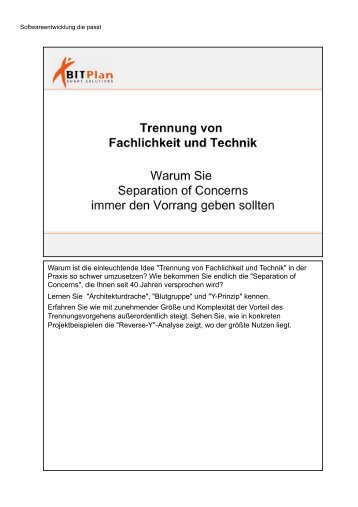 Trennungvon FachlichkeitUndTechnik2011-11-27 - bei BITPlan!