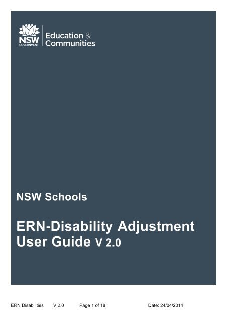 ERN-Disability Adjustment User Guide