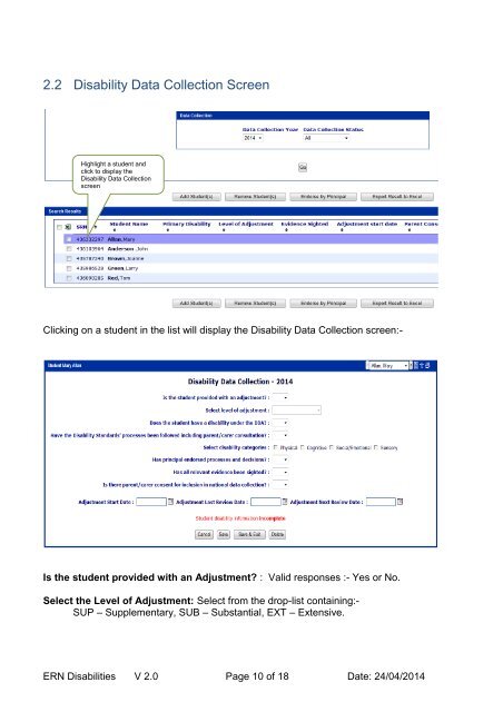 ERN-Disability Adjustment User Guide