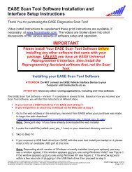 EASE Scan Tool Software Installation and Interface Setup Instructions