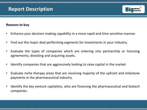 January 2015 Pharmaceuticals Market Partnerships, Licensing, Investments