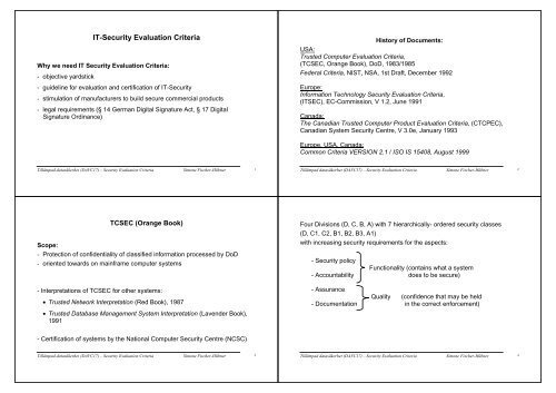 IT-Security Evaluation Criteria