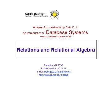 Relations and Relational Algebra