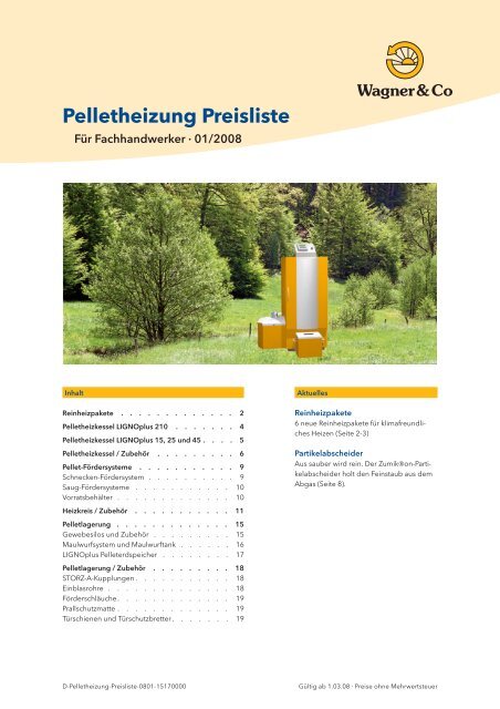 Pelletheizung Preisliste